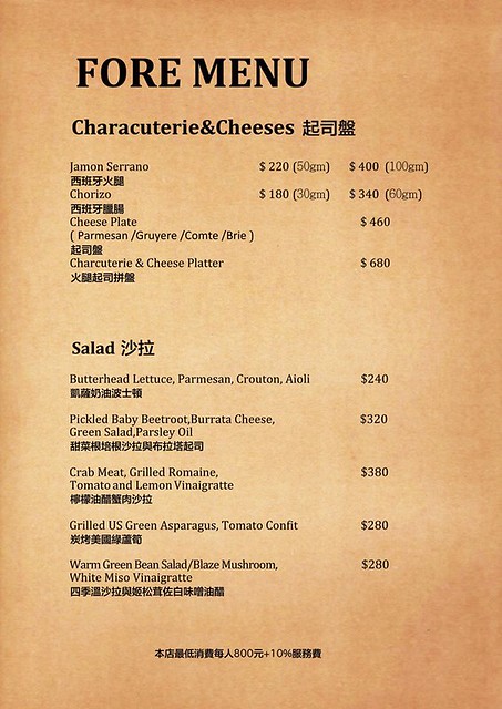 台中西區|FORE restaurant,使用最古老的Grill烹調方式,位於台中美術館綠園道旁 @飛天璇的口袋