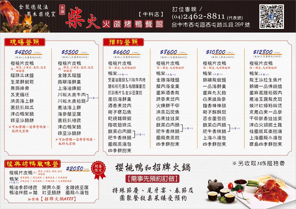 金磚柴火火焰烤鴨┃台中西屯:全聚德技法櫻桃鴨11吃,超人氣烤鴨餐廳進駐中科商圈 @飛天璇的口袋