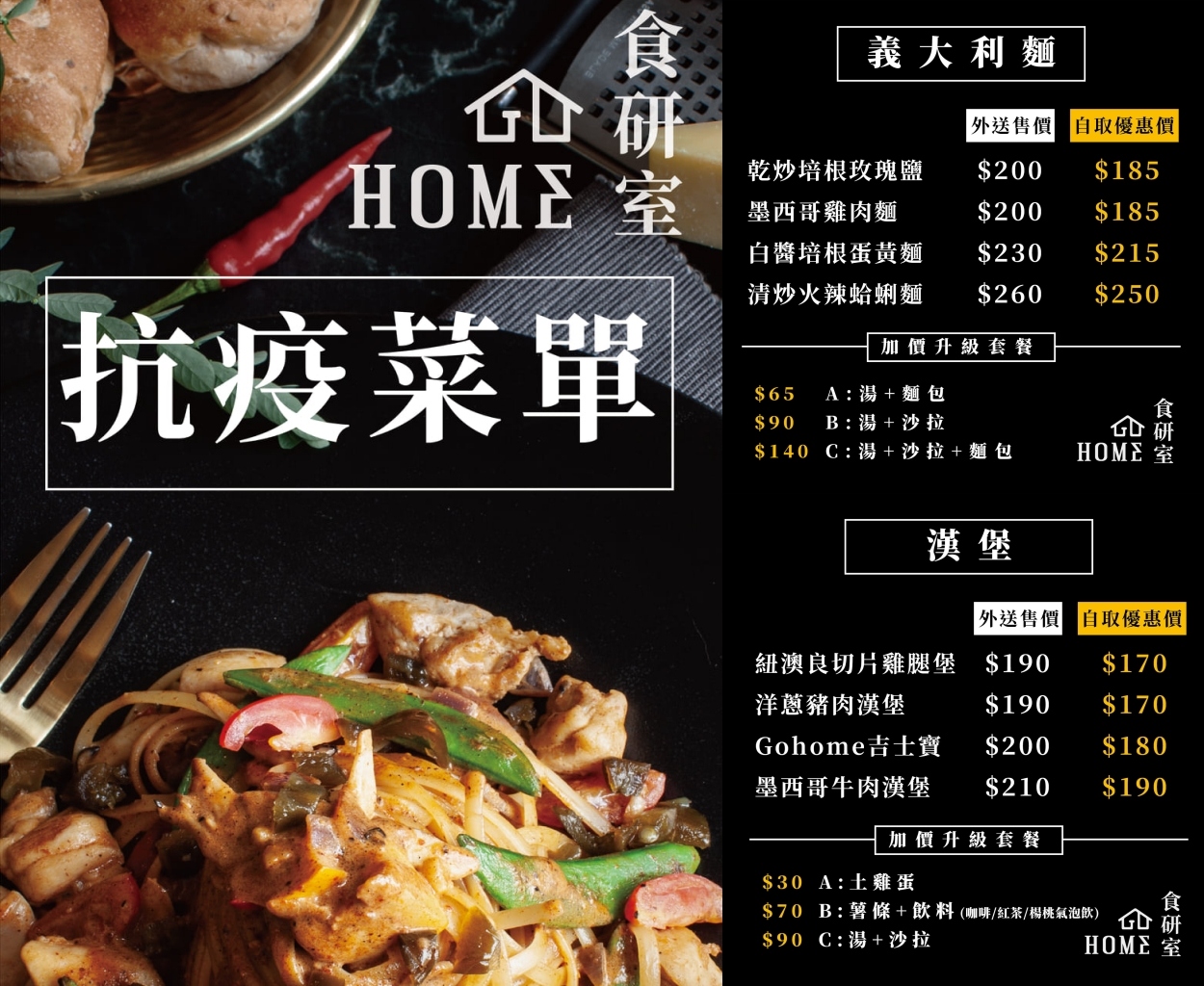 台中西區｜ Go Home食研室外帶餐點 被早午餐耽誤的義大利麵店，滿$400元就有外送服務 @飛天璇的口袋