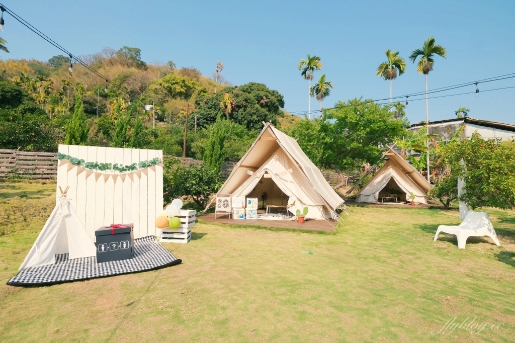 【台中東勢】日日木木，在橘子樹林裡露營野餐，還有可愛帳蓬和大片草地 @飛天璇的口袋