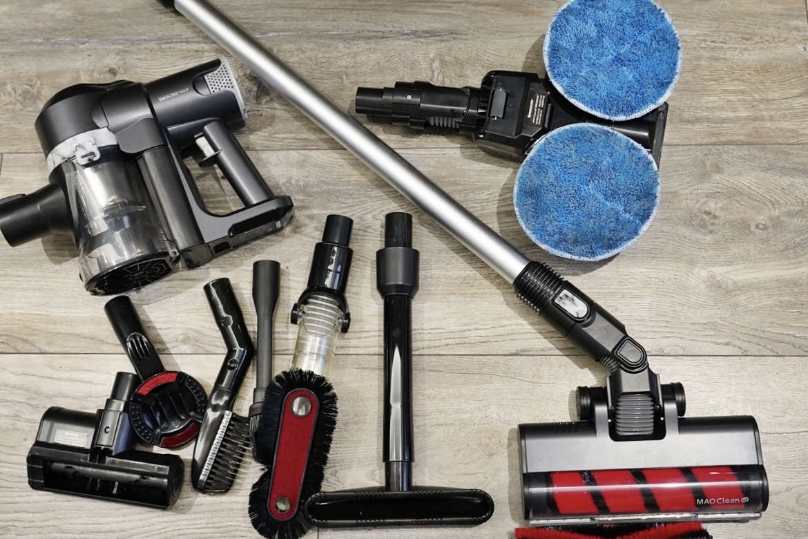 【家電開箱】MAO Clean M7電動濕拖無線除蟎吸塵器 CP值又平價的美型吸塵器 搭配豪華16配件組 一次搞定吸塵＋濕拖 @飛天璇的口袋
