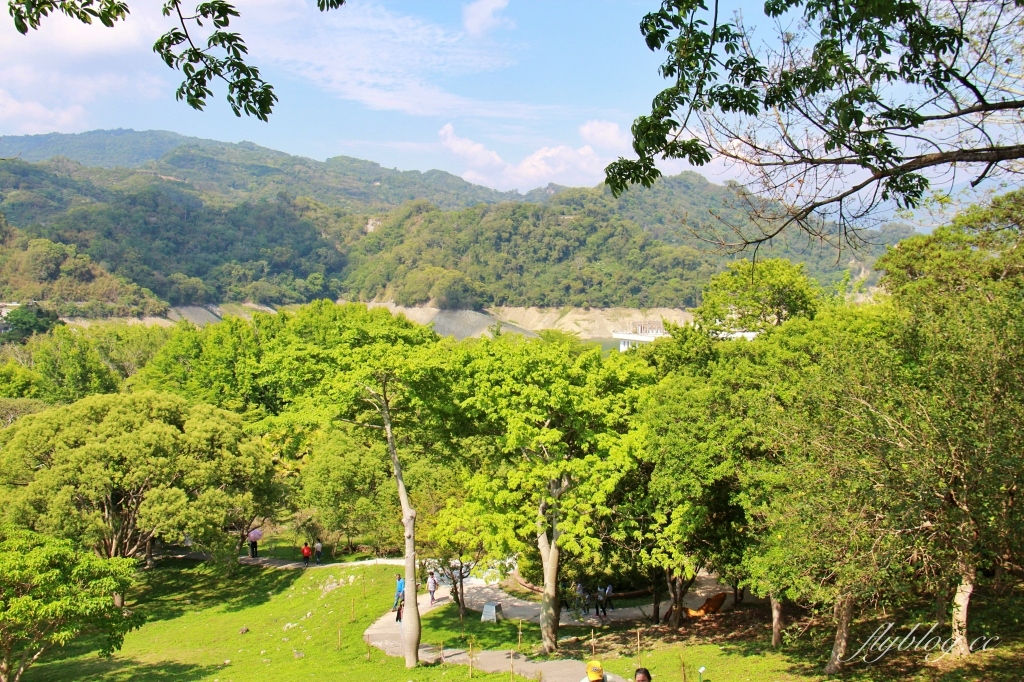 苗栗三義｜三義鯉魚潭水庫．遠眺寬闊療癒的湖光山色，全台唯一個鋸齒狀堰溢洪道 @飛天璇的口袋