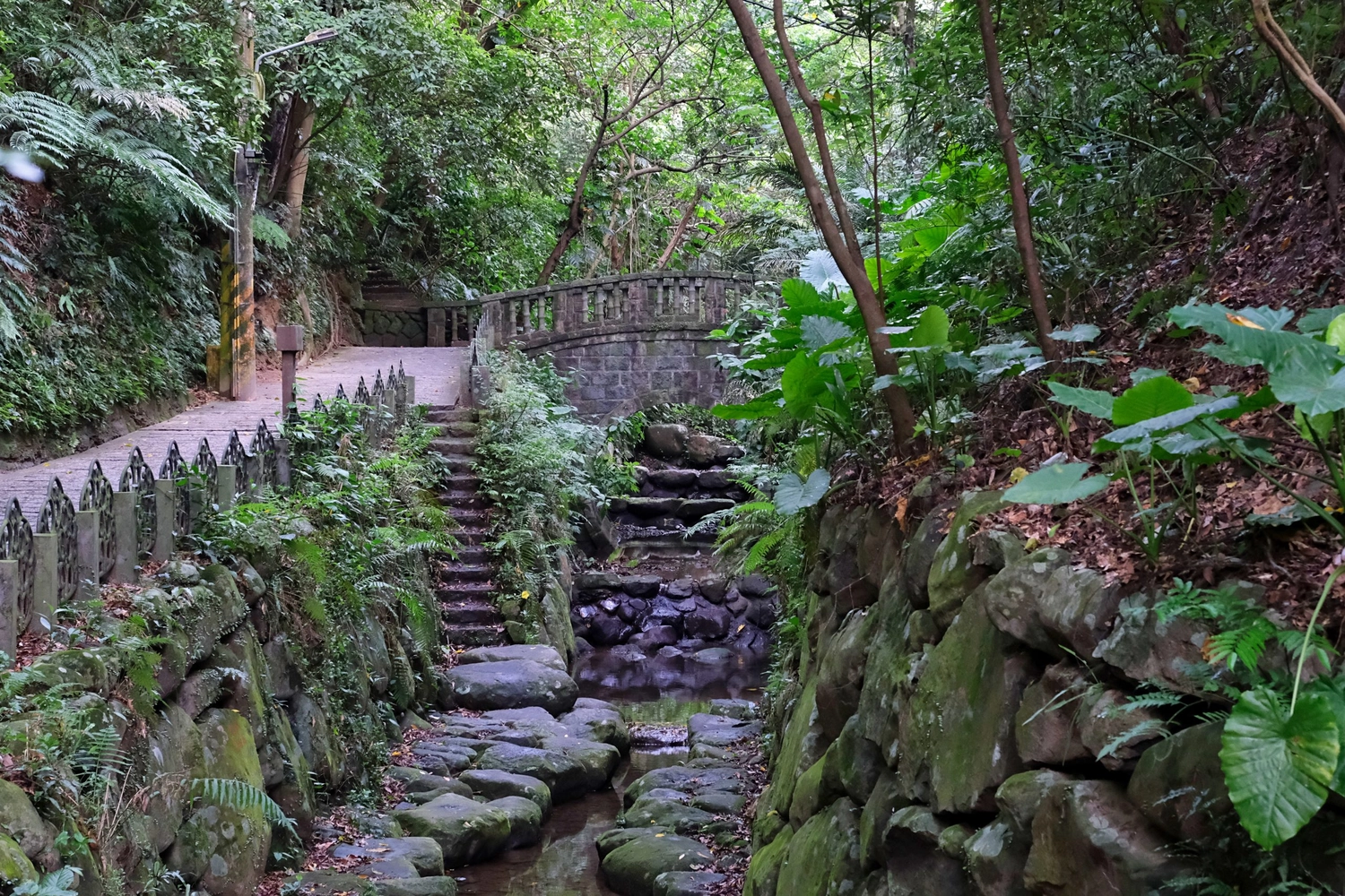 台北信義｜虎山溪步道，台北市區潺潺溪流山林美景，夢幻石砌拱橋的親水步道 @飛天璇的口袋
