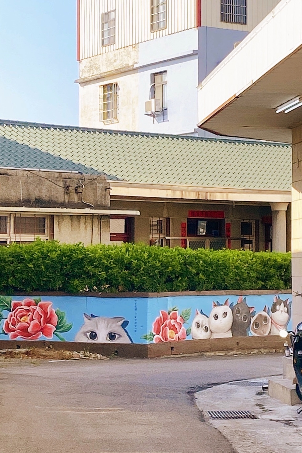 台中清水｜西寧社區火車．宛如置身漫畫中日本街頭的場景，巨大火車從頭上駛過 @飛天璇的口袋