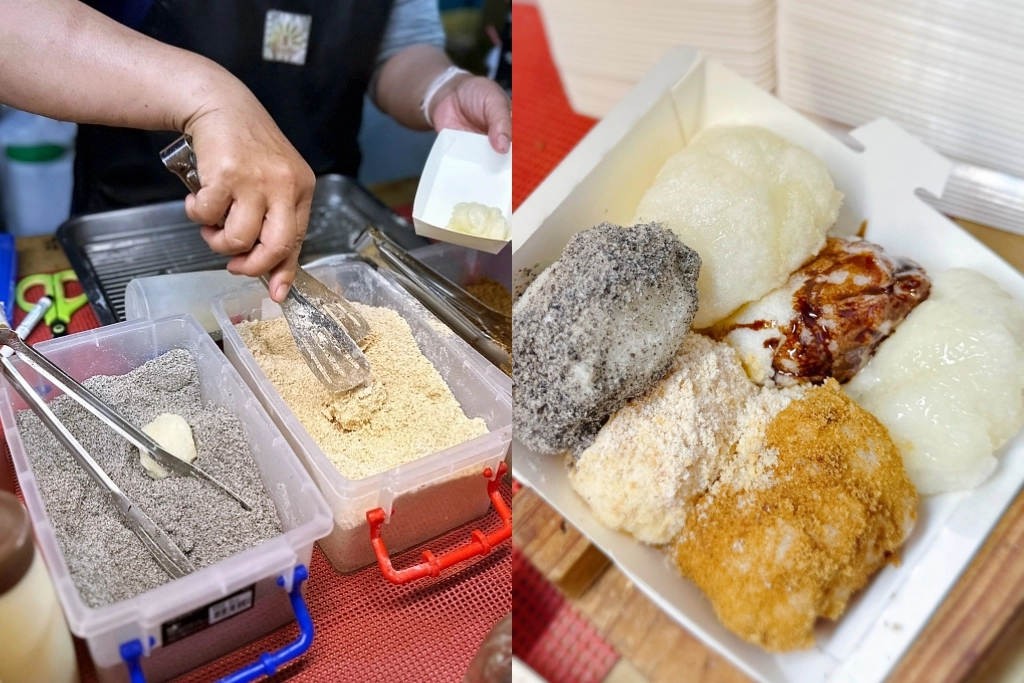 台中南區｜麻糬屋炸麻糬，中部各大夜市出沒的炸麻糬，一次可以選擇6種口味 @飛天璇的口袋
