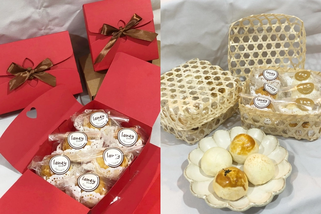 桃園美食｜Laney草雨田．桃園隱藏版蛋黃酥，可愛的小竹簍包裝 @飛天璇的口袋