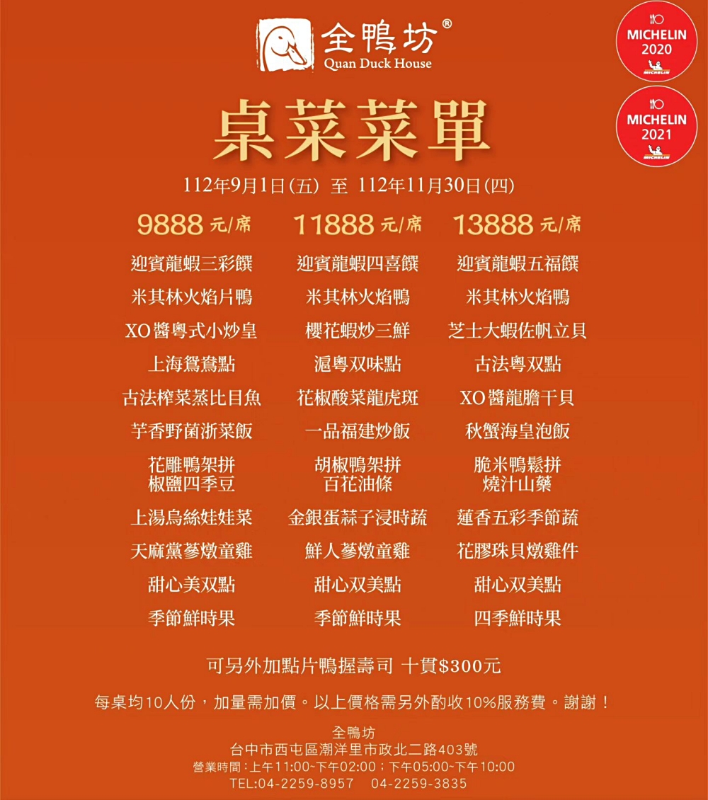 台中西屯｜頂園全鴨坊．米其林推介台中烤鴨，搬家之後還有專屬停車場，附2023最新菜單 @飛天璇的口袋