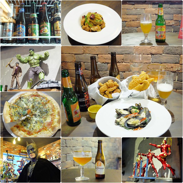 【台中美食推薦】薩克森比利時小酒館．Sachsen Beer Bar。走進滿滿公仔的動漫世界，120吋的電視牆可以觀看球賽，義大利麵和燉飯都是正統義式作法，三五好友下班後相揪放鬆一下 @飛天璇的口袋