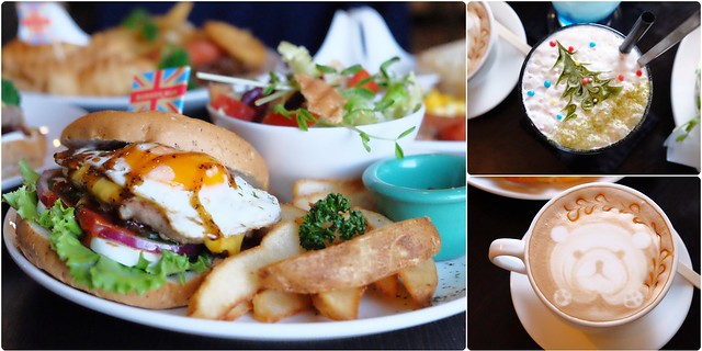 漢堡巴士 Burger Bus：充滿英國風情的早午餐店，鄰近東區旱溪夜市，一樓有不定期攝影展展出，還有許多可愛的小巴士模型 @飛天璇的口袋