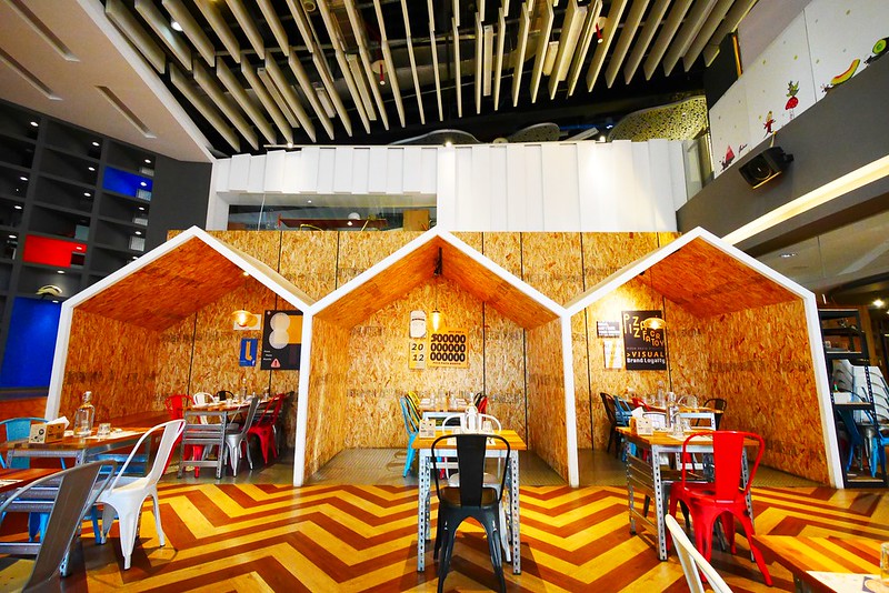 披薩工廠．Pizza Factory┃台中西區美食：草悟道廣場美食餐廳推薦，工業風的漂亮裝潢，台中親子友善餐廳 @飛天璇的口袋