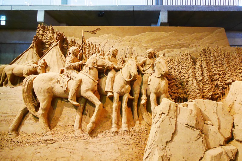 砂之美術館┃鳥取親子自駕遊：2017年最新展覽主題~美國，把簡單的砂變成精美的藝術品，可以和鳥取砂丘排半日遊 @飛天璇的口袋