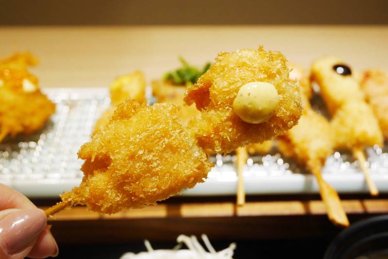 天串元祖串揚：中友百貨美食再一發，日式烤物、炸物、丼飯餐廳，餐點賣相很好價格也合理 @飛天璇的口袋