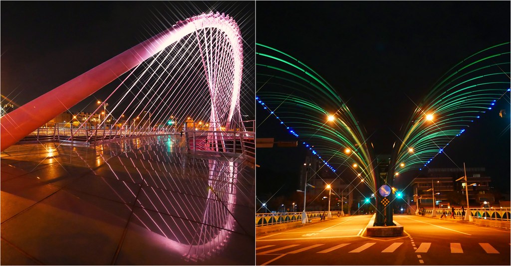 台中北屯大坑四座橋｜浪漫情人橋、大坑清新橋、藍天白雲橋、大坑單車橋，白天晚上都有不同的風采，台中旅遊景點推薦 @飛天璇的口袋