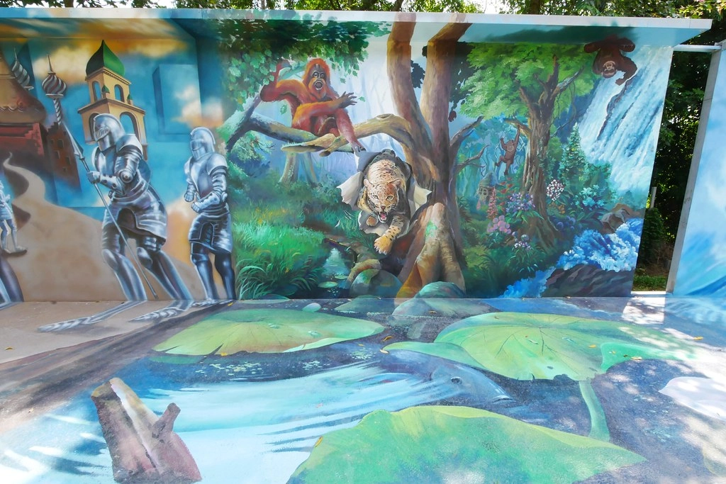 竹山海盜村景觀彩繪園區｜走進童話世界，3D童話彩繪牆、夢幻旋轉木馬 、 二樓高海盜船、氣墊溜滑梯 @飛天璇的口袋